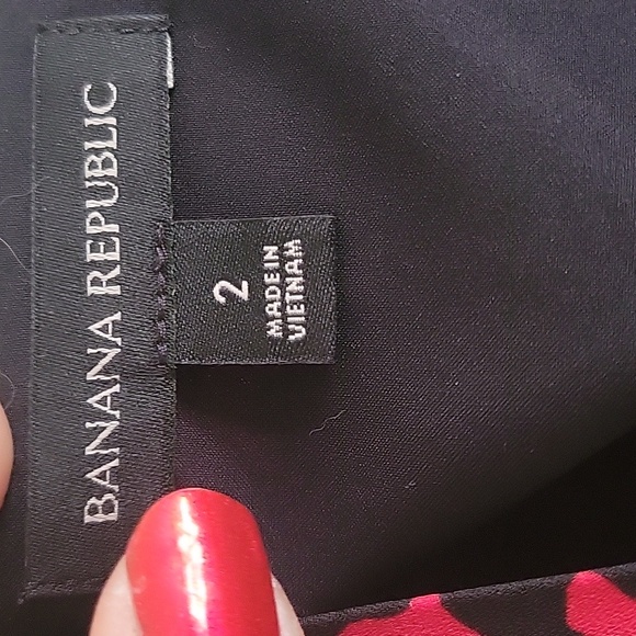 BANANA REPUBLIC Puff Sleeve Red Leopard Print Wrap Dress, Size 2 - Picture 4 of 7